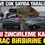32 arac birbirine girdi 3 ayri zincirleme kazada olu ve cok sayida yarali var b1lFyeKP